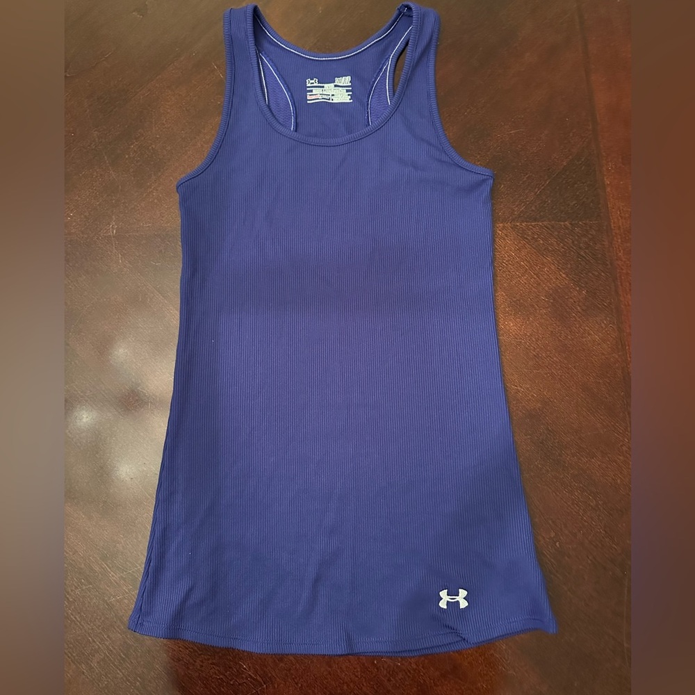 Under Armour UA HeatGear Racerback Tank Purple Small EUC